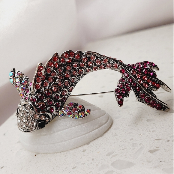 Sparkling 3-D Koi Fish Pendant Necklace NWT - Picture 9 of 12